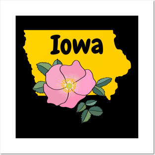 Iowa Wild Rose State Flower Posters and Art